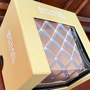 Michael Kors Brown and Blue Checkered Tie